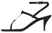SAINT LAURENT Cassandra Logo Plaque Sandals Women's