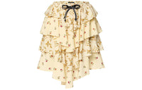 LOUIS VUITTON Tiered Floral Print Mini Skirt