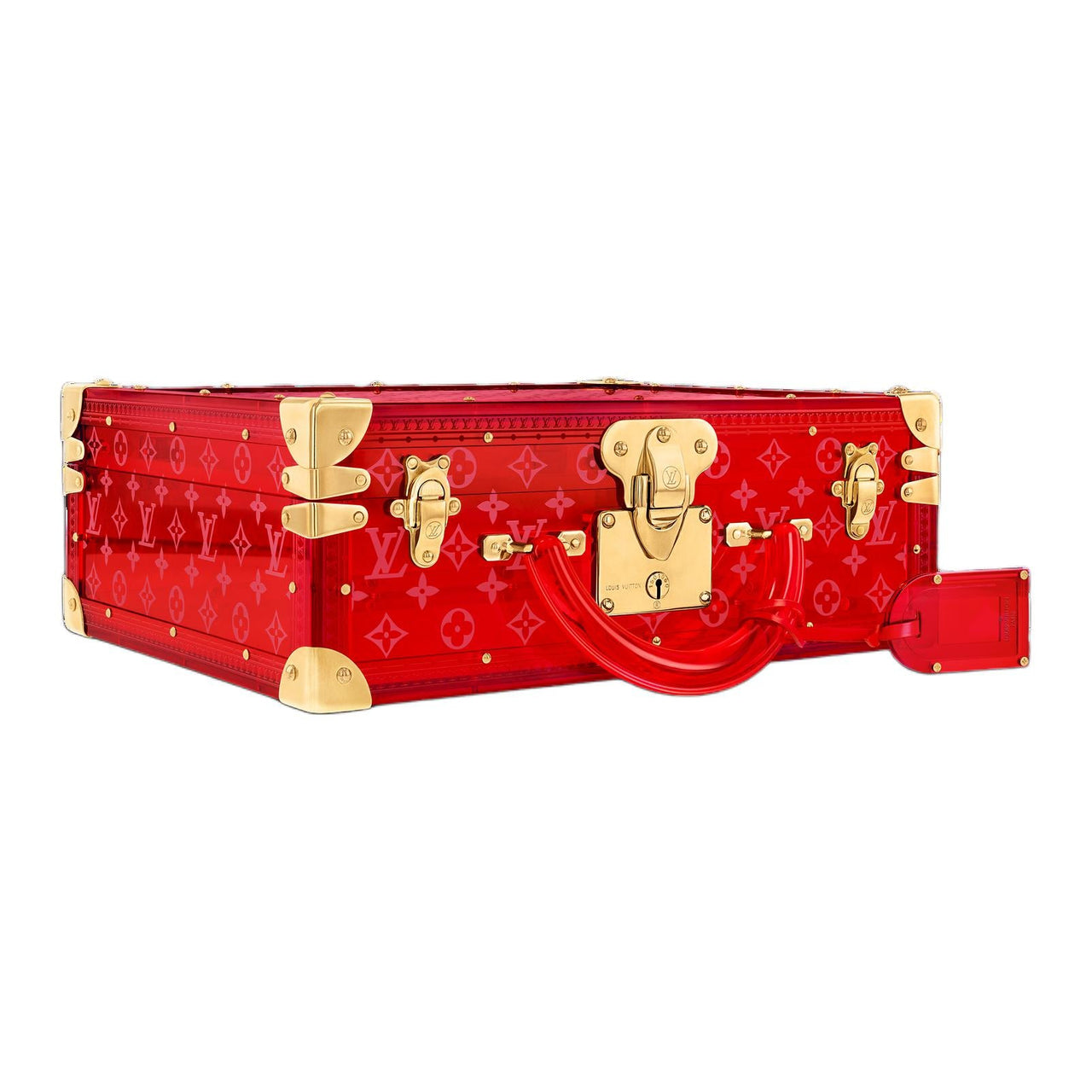LOUIS VUITTON Cotteville Acrylic Glass Storage Boxes Unisex Red