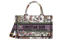 DIOR Embroidery Tote Bag Shopping Bag Handbag Mini Women's White & Multicolor