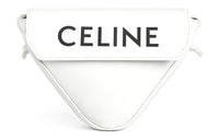 CELINE Cow Leather Triangle Bag Handheld Shoulder Bag Crossbody Bag Men's White