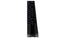 SAINT LAURENT Silk Scarves Unisex Gray
