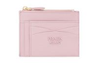 PRADA Saffiano Leather Card Holder Women's Snow Pink