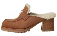 HERMES Wrap-toe Slippers Women's Brown