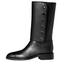 CHANEL Knee-high Boots Women's Black