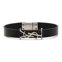SAINT LAURENT Calfskin Wristbands Men's Black