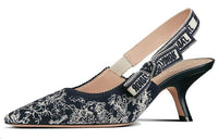DIOR J'Adior Irregular Heel High Heels Women's Dark Blue