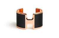 HERMES Bangles Women's Black/Rose Gold