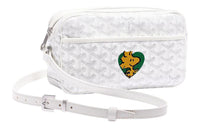 GOYARD Cap-Vert Canvas With Leather Camera Bag Shoulder Bag Crossbody Bag Small Size Unisex White/Green