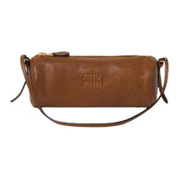 MIU MIU Lambskin Handheld Shoulder Bag Women's Oak