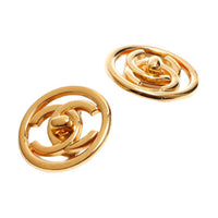 CHANEL 1997 Interlocking Cc Earrings
