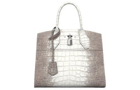 LOUIS VUITTON CITY STEAMER Crocodile Leather Handbag Women's Silver