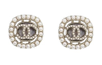 CHANEL Stud Earrings Women's White