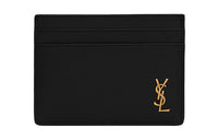SAINT LAURENT Grain Cow Leather Card Holder Card Holder Regular Women's Black