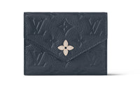 LOUIS VUITTON Victorine Empreinte Leather Wallet Regular Women's Marine Blue