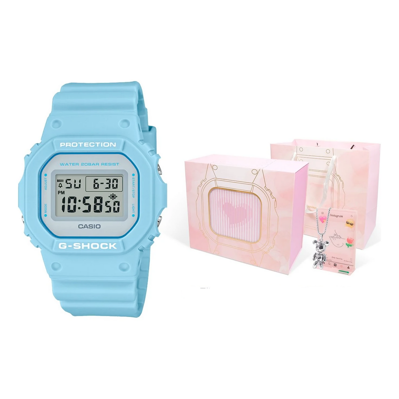 CASIO G-Shock Square 'Light Blue' DW-5600SC-2PR