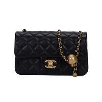 CHANEL Lambskin Shoulder Bags Handbags Regular Women's Black