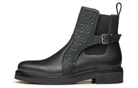 HERMES Distance Ankle Boots Men's Black Green