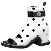 LOUIS VUITTON Ankle Boots Women's White Black
