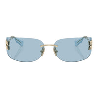 MIU MIU Metal Irregular Shape Sunglasses Women's Gold