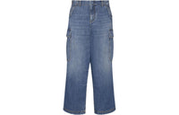 DIOR Logo Patch Wide Leg Jeans