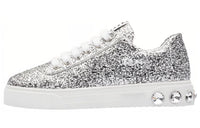 MIU MIU Stylish Skateboarding Shoes Women's Silver Glitter