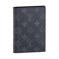 LOUIS VUITTON Coated Canvas Passport Holder Men's Gray/Black