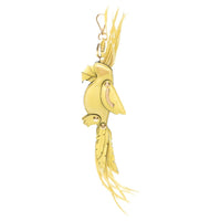 PRADA Calfskin Enamel Metal Keychains Women's Yellow