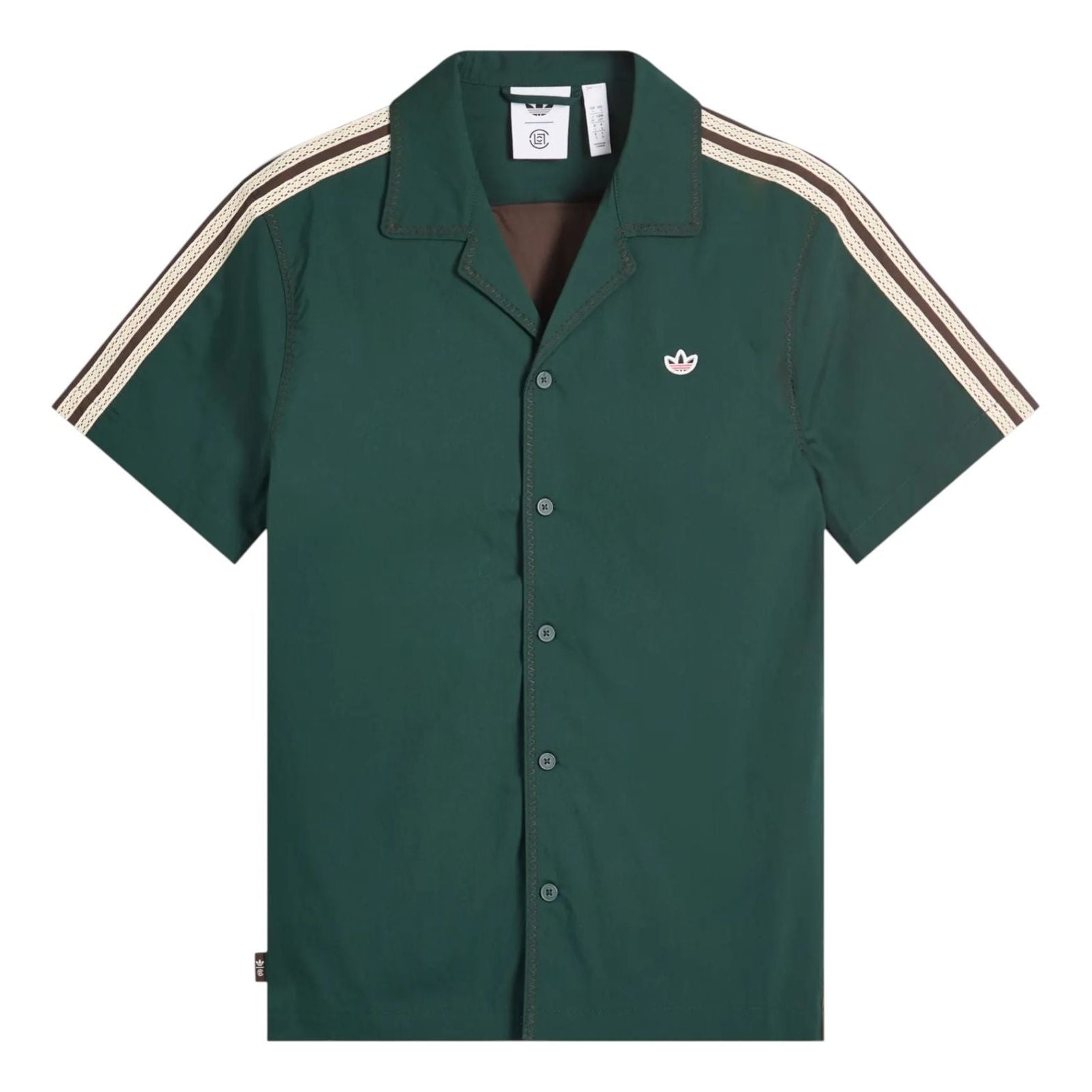 adidas x CLOT BY Edison Chen Short-Sleeved Shirt Asia Sizing 'Green Brown' JP3870
