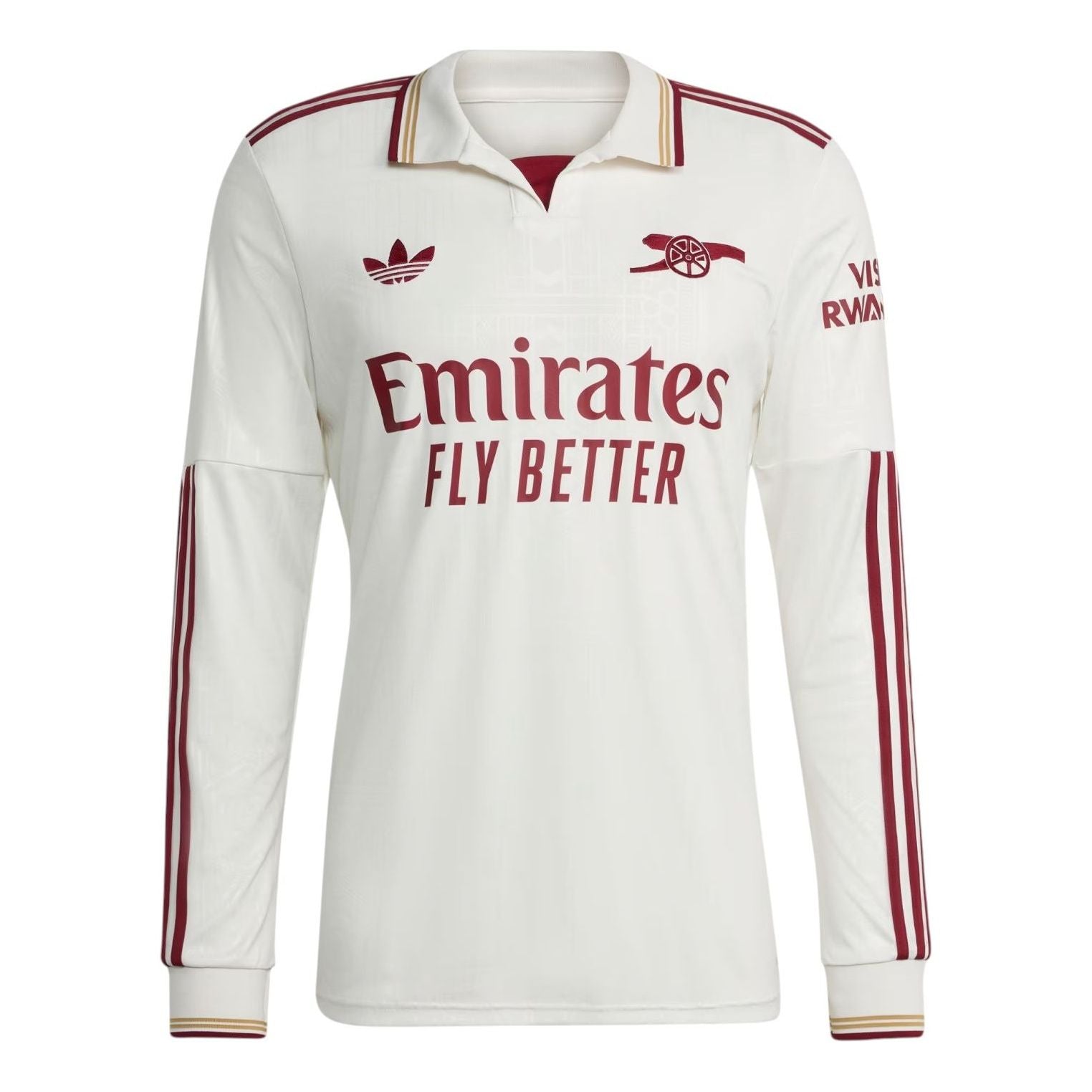 adidas Arsenal 2025/2026 Long Sleeve Third Kit 'Cloud White Burgundy' JI9524