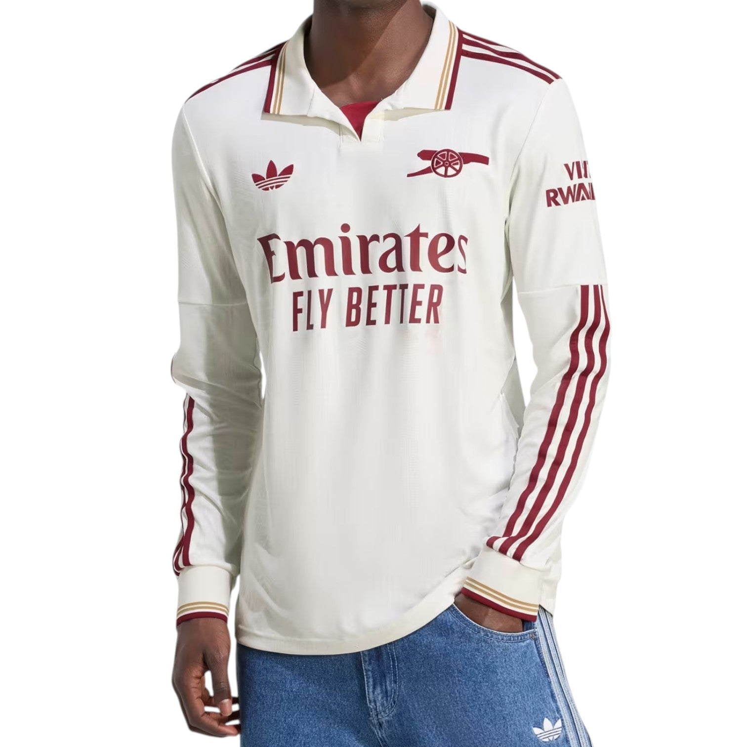 adidas Arsenal 2025/2026 Long Sleeve Third Kit 'Cloud White Burgundy' JI9524