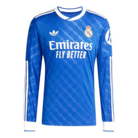 adidas Real Madrid 2025/2026 Long Sleeve Third Jersey Asia Sizing 'Blue Bird' JW4054