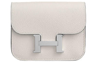HERMES Constance Slim Epsom Leather Handheld Shoulder Bag Crossbody Bag Wallet Fanny Pack Women's White