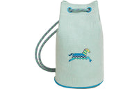 HERMES Epopee Polyester With Canvas And Cotton Canvas Bag Luggage Bag Beach Bag Storage Bag Women's Blue
