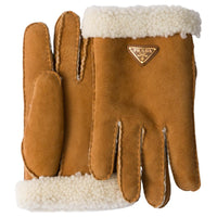 PRADA Calfskin Gloves Women's Yellow