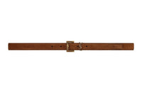 SAINT LAURENT YSL Monogram Suede Square Buckle Slim Belt Leather Belts Unisex Dark Earth Width: 2cm