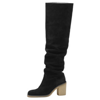 CHANEL 24K Knee-high Boots 9.5cm Women's Black