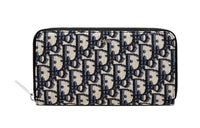 DIOR Cow Leather Wallet Men's Denim Blue