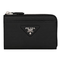 PRADA Leather Key Pouch Women's Black
