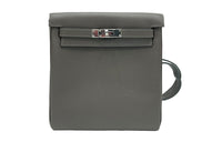 HERMES Kelly Ado Evercolor Leather Backpack Unisex Forest Green
