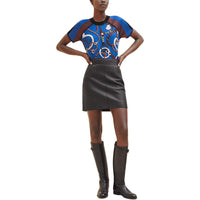 HERMES SS24 Leather Short Skirts Women's Black