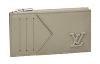 LOUIS VUITTON Cow Leather Card Holder Men's Gray Green