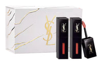SAINT LAURENT Red And Nude Star Two-Tone Box Lip Gloss Moist Long-Lasting Complexion Hydrating Brightening 2 Pcs Pack