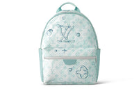 LOUIS VUITTON Discovery Leather Backpack Small Size Men's Light Blue