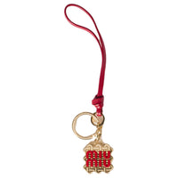 MIU MIU Leather Bag Accessories Unisex Red & Gold