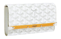 GOYARD MONTE-CARLO Calfskin Canvas Clutch Mini Women's White