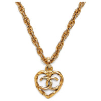 CHANEL 1990s Cc Heart Pendant Necklace