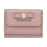 MIU MIU Leather Wallet Women's Pink