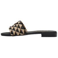 PRADA Slide Slippers Women's Black Beige Yellow
