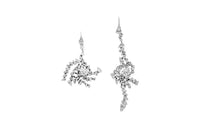 SAINT LAURENT Rhinestone Spiral Earrings 'Oxidized Silver'